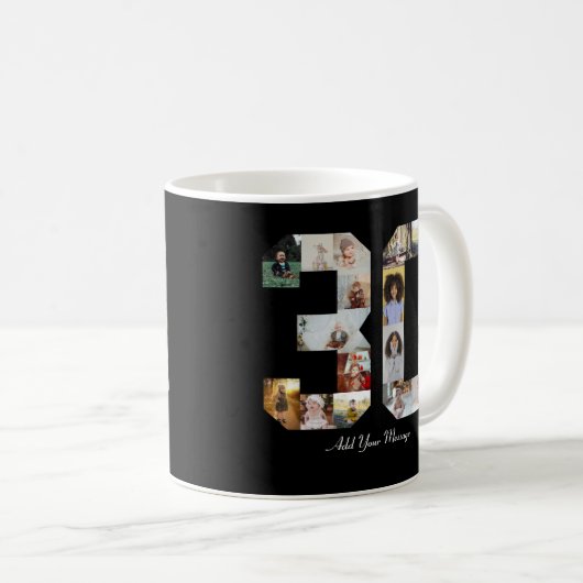 30枚の写真コラージュ コーヒーマグカップ (正面右)