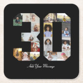 30枚の写真コラージュ スクエアペーパーコースター (正面)