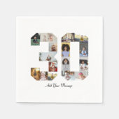 30枚の写真コラージュ スタンダードカクテルナプキン (正面)