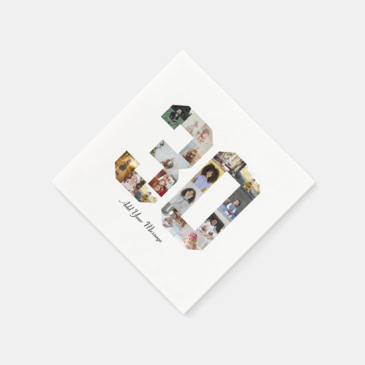 30枚の写真コラージュ スタンダードカクテルナプキン (角)