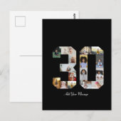 30枚の写真コラージュ ポストカード (正面/裏面)