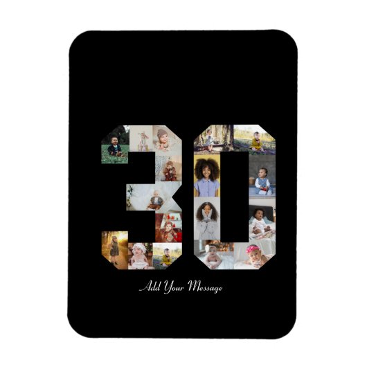 30枚の写真コラージュ マグネット (縦)