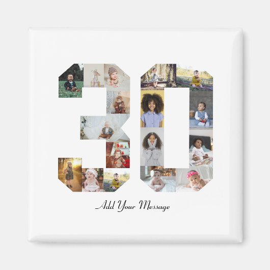 30枚の写真コラージュ マグネット (正面)