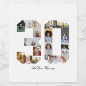 30枚の写真コラージュ ワインラベル (シングルラベル)