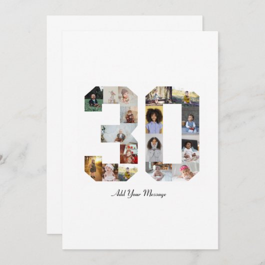 30枚の写真コラージュ 案内状 (正面/裏面)