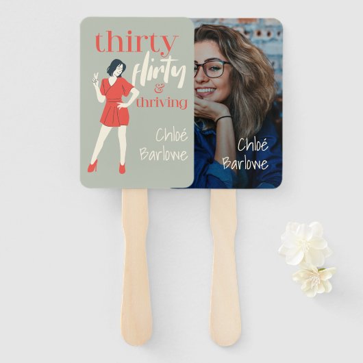 30枚気のあるそぶりをしたの写真と盛りパーソナライズされた上がり ハンドファン (正面&裏面)