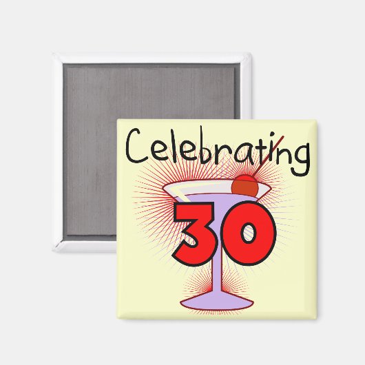 30枚祝のTシャツとギフト マグネット (正面/裏面)
