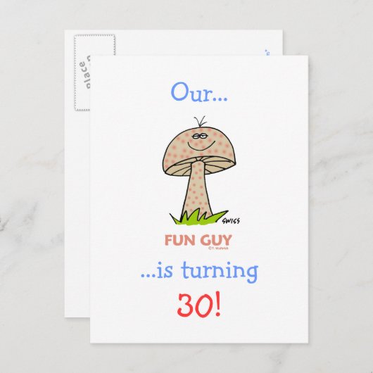 30格安マイルストーおもしろいン誕生日招待状 インビテーションポストカード (正面/裏面)