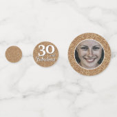 30歳おめでとう ゴールドラメ 30歳の誕生日フォト コンフェッティ (正面)