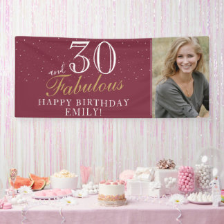 30歳おめでとう モダンな30歳の誕生日フォト 横断幕