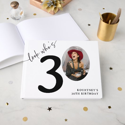 30歳おめでとう!モダンフォト30歳の誕生日 ゲストブック (正面見開き)
