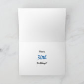 30歳おもしろいの誕生日は青で白。 カード (内部)
