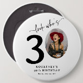 30歳おもしろいの誕生日を見てスタイリッシュみろ 缶バッジ (正面&裏面)