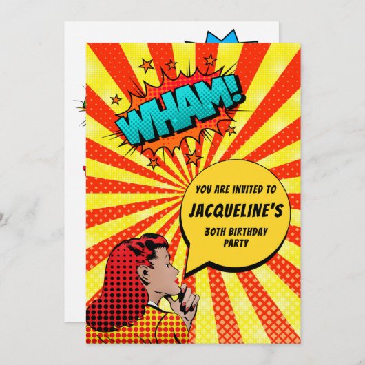 30歳おもしろいの誕生日招待状 招待状 (正面/裏面)