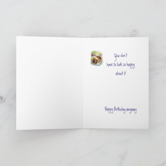 30歳おもしろいの誕生日、かわいい悲しいボクサー犬 カード (内部)