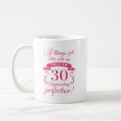 30歳おもしろいの誕生日「完璧」 コーヒーマグカップ (左)