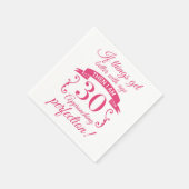 30歳おもしろいの誕生日「完璧」 スタンダードカクテルナプキン (角)