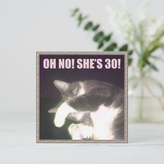 30歳おもしろいの誕生日(猫) カード (スタンド正面)