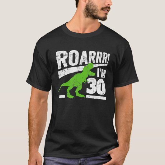 30歳おもしろいの誕生日T -レックス恐竜の贈り物30年 Tシャツ (正面)