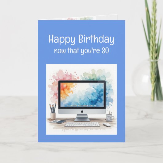 30歳おもしろい老齢誕生日 カード (正面)