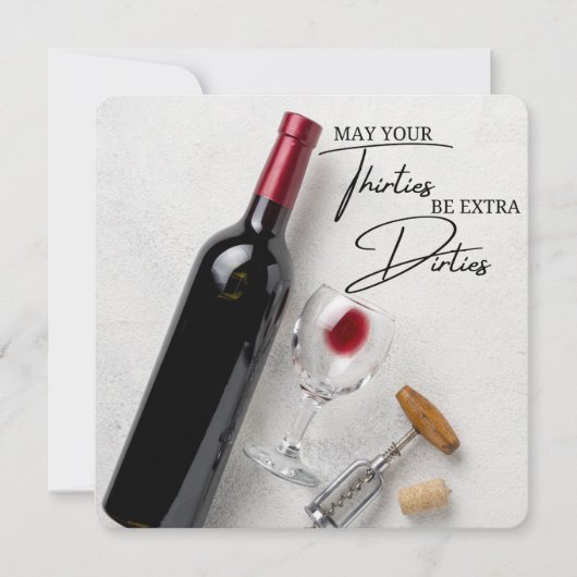 30歳おもしろい誕生日のロマンチックなグリーティングカード (正面)