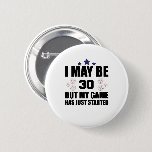 30歳おもしろい誕生日ベースボールファン30歳誕生 缶バッジ (正面&裏面)