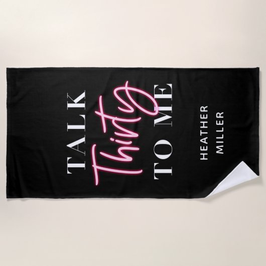 30歳から30歳までの誕生日お祝いパーティー ビーチタオル (正面)