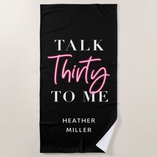 30歳から30歳までの誕生日お祝いパーティー ビーチタオル (正面)