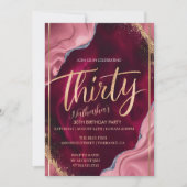 30歳から30歳までの誕生日パーティの招待状 招待状 (正面)