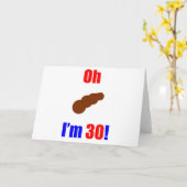 30歳だ!(うんちの絵) 30歳になっちゃった! カード (黄色い花)