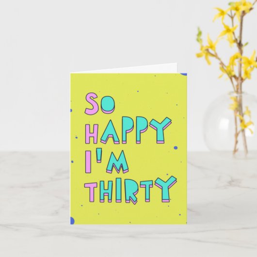 30歳で幸せ読だ カード (黄色い花)