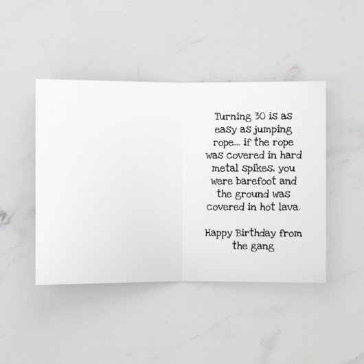 30歳で幸せ読だ カード (内部)