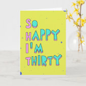 30歳で幸せ読だ カード (黄色い花)