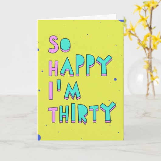 30歳で幸せ読だ カード (黄色い花)