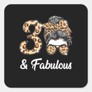 30歳とっても素敵なミッシーBun Leopard 30誕生 スクエアシール