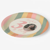 30歳とボホ気のあるそぶりをしたピンクフォト誕生日パーティー ペーパープレート (アングル)