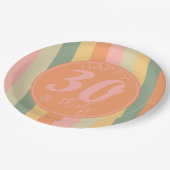 30歳とボホ気のあるそぶりをしたピンクフォト誕生日パーティー ペーパープレート (アングル)