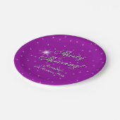 30歳と元気、ピンクパープル30歳の誕生日7" ペーパープレート (アングル)