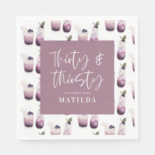 30歳と喉の渇いた30歳のパーティー スタンダードランチョンナプキン (正面)