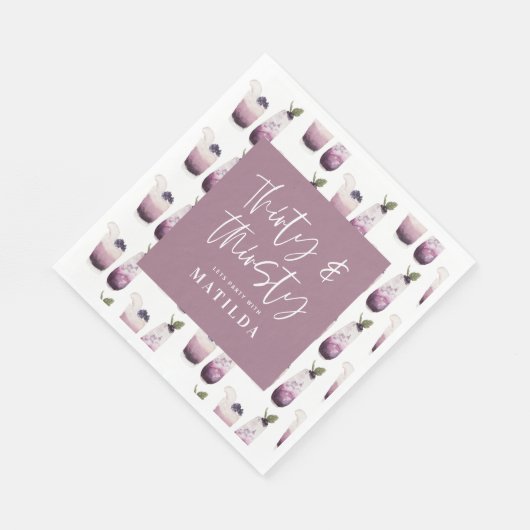 30歳と喉の渇いた30歳のパーティー スタンダードランチョンナプキン (角)