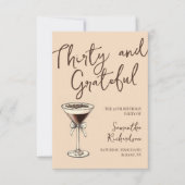 30歳と感謝エスプレッソカクテル30歳の誕生日 サンキューカード (正面)