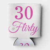 30歳と気のあるそぶりをしたピンクとグレーの30歳の誕生日 缶クーラー (正面)