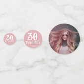 30歳と素敵なピンクの写真30歳の誕生日 コンフェッティ (裏面)