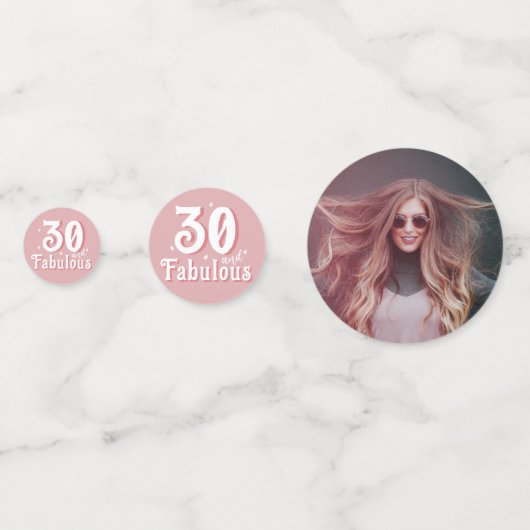 30歳と素敵なピンクの写真30歳の誕生日 コンフェッティ (裏面)