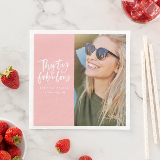 30歳と素晴らしい誕生日パーティーの写真ナプキン (インサイチュ)