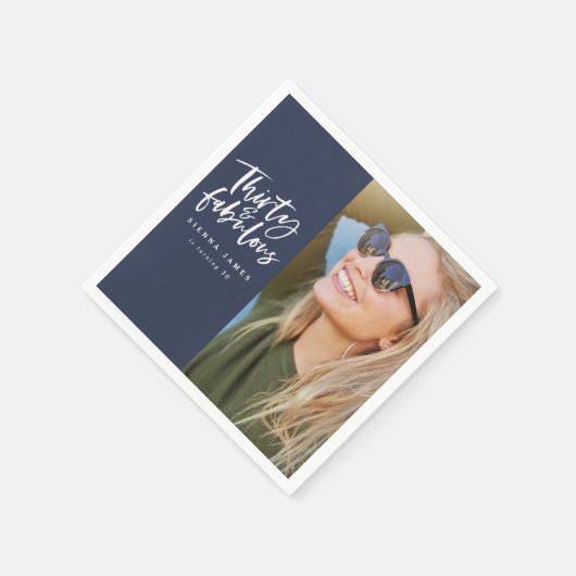 30歳と素晴らしい誕生日パーティーの写真ナプキン スタンダードカクテルナプキン (角)