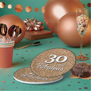 30歳と素晴らしい金ゴールドグリッター30歳の誕生日 ペーパープレート