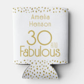 30歳と素晴らしい金ゴールドグリッター30歳の誕生日 缶クーラー (裏面)