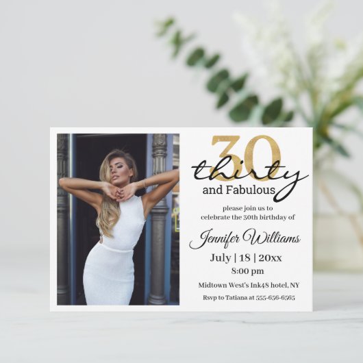 30歳と素晴らしい30歳の誕生日パーティー写真 招待状 (スタンド正面)