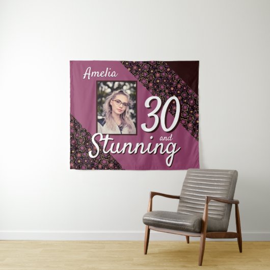 30歳と素晴らし30歳の誕生日の写真 タペストリー (インサイチュ(横))